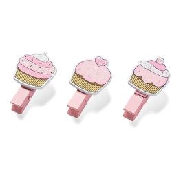 Set tre mollettine cupcakes rosa 1